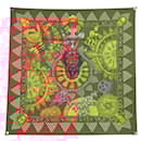 NEUF VINTAGE FOULARD HERMES L'OR DES CHEFS JOACHIM METZ CARRE 90 SOIE SCARF - Hermès