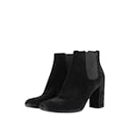 Bottines à talons en daim - Saint Laurent