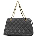 Chanel Black Grained Calfskin Shoulder Bag