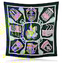 Hermes Vintage Blue Silk Scarf Les Muserolles 1986 Vauzelles - Hermès