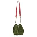 Chanel CC Bucket Bag in Red Suede