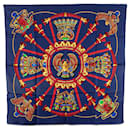 Hermès Blue Scarabees and Pectorals Silk Scarf
