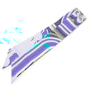 Hermès Blue Brides de Gala Shadow Silk Twilly Scarf
