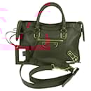 BALENCIAGA Classic Metallic Edge City S Bag Leather Red Gold 432831 Auth am8323M - Balenciaga