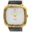 Vintage Rolex Cellini 4084 18K Gold Leather Hand-Winding Men's Watch
