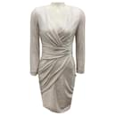 Talbot Runhof Silver Metallic Shimmer Cocktail Dress - Autre Marque
