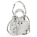 BALENCIAGA Luca Goal XS Hand Bag Leather 2way White Silver 702432 Auth ar13609AM - Balenciaga
