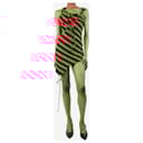 Red and black asymmetric striped cutout mini dress - size UK 6 - Autre Marque