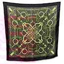 Hermes Vintage Silk Scarf Eperon D'Or 1974 Henry D'Origny Black - Hermès