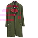 CHANEL RED 2015 SALZBURG CHAIN TRIM Coat  Sz.46 Pre-owned - Chanel