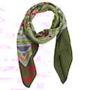 Hermès 2000 Square Scarf 90 Baschet Qalamdan Burgundy Silk Twill Scarf Hermes