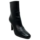 Saint Laurent Black Leather Heeled Ankle Boots