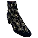 Aquazzura Navy Blue Suede Cosmic Star Booties