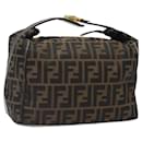 Sac à main en toile Zucca FENDI noir marron Auth 122766 - Fendi