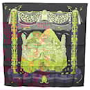 Foulard HERMES Carré 90 ""L ATLANTIDE"" Soie Noir Auth am8297 - Hermès