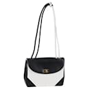 CHANEL Mademoiselle Shoulder Bag Lamb Skin Navy Gold white CC Auth yk18383 - Chanel