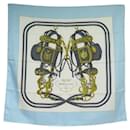 FOULARD HERMES BRIDES DE GALA EN SOIE BLEU CARRE 90 CM BLUE SILK SCARF - Hermès