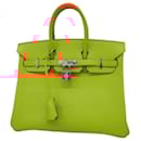Sac à main Hermes Birkin 25 en cuir Epsom orange - Hermès
