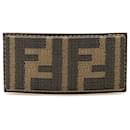 Fendi Brown Zucca Canvas Barrette Hair Clip