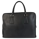 Prada Saffiano Black Leather Briefcase