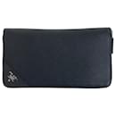 Prada Saffiano Triangle Logo Plate Long Wallet