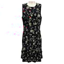 Michael Kors Collection Black / Rosewood Floral Crepe Dress - Autre Marque