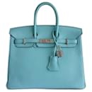 Hermes Birkin 25 atoll blue bag - Hermès
