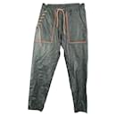 Green Leather Straight Pants - Autre Marque