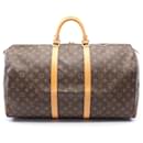 Louis Vuitton Monogram Keepall 55 Boston Bag Brown M41424