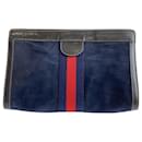 Gucci Old Gucci Sheline Suede Leather Clutch Bag