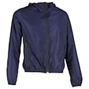  Tod's Zipped Hooded Windbreaker Jacket in Navy Blue Polyamide
