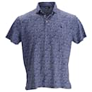 Polo Ralph Lauren Custom Slim Floral Print Polo Shirt in Blue Cotton