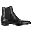  Saint Laurent Wyatt Chelsea Boots in Black Leather