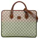 Gucci GG Supreme Briefcase 2way Business Bag Brown PVC Leather 674143