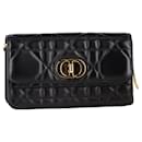 Dior Miss Caro Pouch with Chain in Black Macrocannage Lambskin Leather
