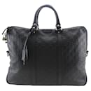 Gucci GG Leather Briefcase Black