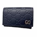 Gucci Navy Leather Business Card Case
