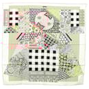 Écharpe HERMES Carré 90 ""L'Art du Sarasa"" Soie Rouge Auth 123838 - Hermès