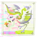 Foulard HERMES Carré 70 ""LIÉ EN NOEUDS"" Soie Ivoire Auth 123854 - Hermès