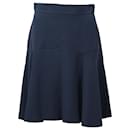 Alexander McQueen A-Line Skirt in Navy Blue Viscose - Alexander Mcqueen