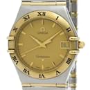OMEGA Constellation 18K Gold Steel Quartz Mens Watch - Omega