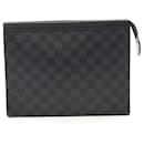 Louis Vuitton Pochette Voyage MM Damier Graphite Clutch Bag