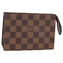 LOUIS VUITTON Poche Toilette Damier Ebene 15 N47548 Auth LV 125355V - Louis Vuitton