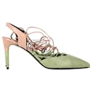  Saint Laurent Paris Skinny Snakeskin-Embossed Pumps in Beige Leather