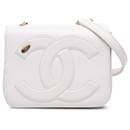 Chanel White Lambskin CC Mania Flap
