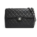 Chanel 2005 Grand Sac Classique CC Black Silver Timeless Classic Maxi Bag