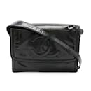 Chanel Coco Mark Shoulder Bag in Black Enamel Leather