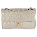 Chanel Beige Crackled Calfskin Jumbo 3 Flap