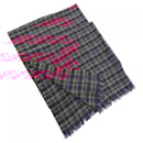 Louis Vuitton Blue and Red Wool-Silk Stole
