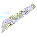 Hermès Blue Quadrige Bayadere Silk Twilly Scarf